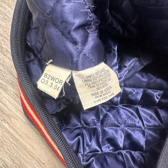 Mitchell & Ness Mens L‎ Wool Insulated Varsity Football Leather Letterman Jacket - Picture 5 of 9